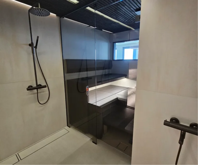 saunan ja kylpyhuoneen lasit